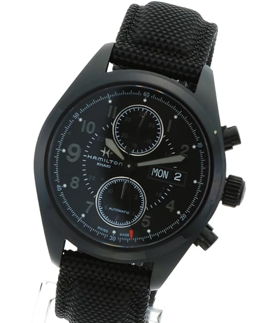 HAMILTON Khaki Automatic 自動巻き腕時計 カーキ フィールド Auto Chrono - ダイヤルカラー:ブラック